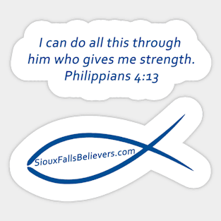 SCRIPTURE Phillipians 4:13 Sticker